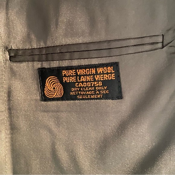 Classic Men's Blazer in Dark Gray pure virgin wool. - Picture 5 of 12